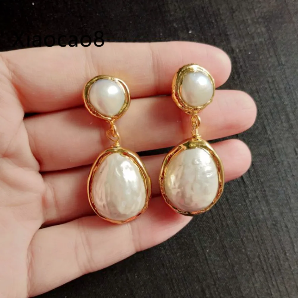 Женские серьги с натуральным жемчугом подвески Largos Bijoux Femme модные женские Brinco