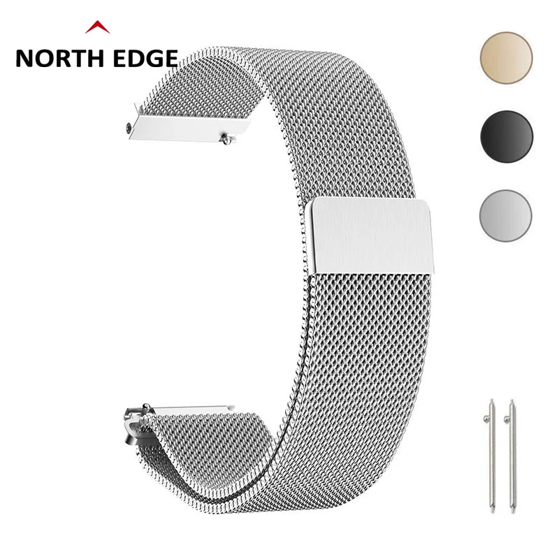 Для North Edge R1 R2 ремешок для часов 20 мм петля Миланский ремешок из нержавеющей стали Quick Release для gear S2 Amazfit