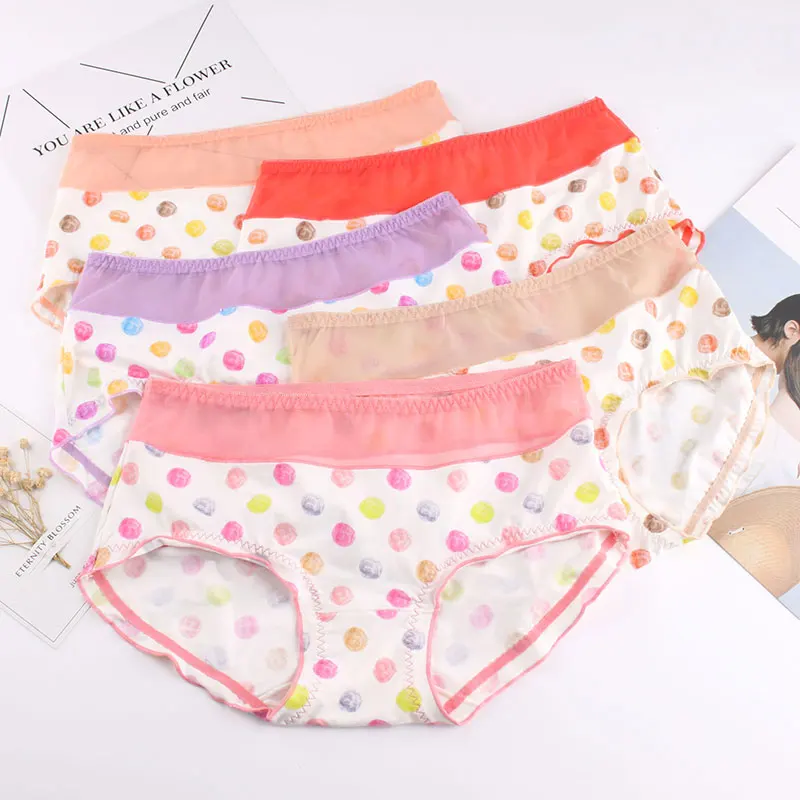 Модное дышащее нижнее белье женские трусы японские милые с мультяшной талией и