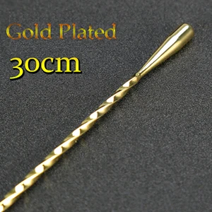 Gold30cm 50 см, КАПЛЕВИДНАЯ барная ложка для перемешивания, ложка для коктейля, барная ложка, 304 нержавеющая сталь, Витая Ложка для перемешивания, барный инструмент - Цвет: Gold30cm