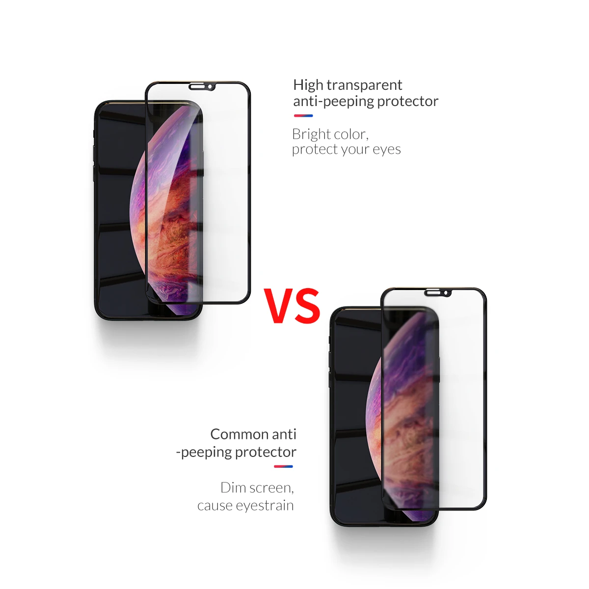 ORICO Black Защита экрана для iphone X XS XR защита от шпиона защитное стекло на iphone 6S 7 8 закаленное стекло