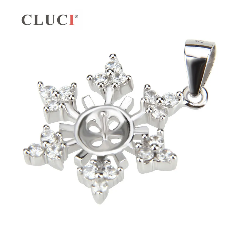 Подвеска женская из серебра 925 пробы в виде снежинки|zircon pendant|gift giftsgift christmas |