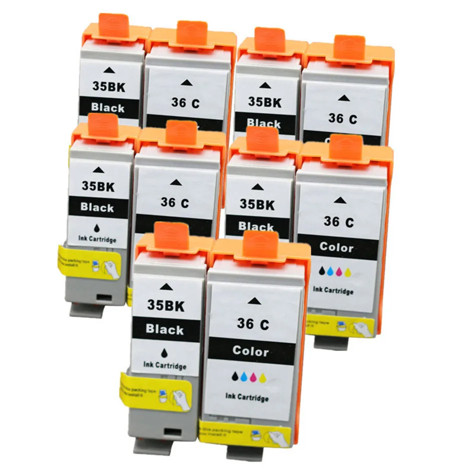 5BK 5C PGI 35 CLI 36 чернильные картриджи, совместимые с принтерами Canon PIXMA IP100B IP100 с аккумулятором Mini 260 320 картридж с чипом - Цвет: 5BK 5C