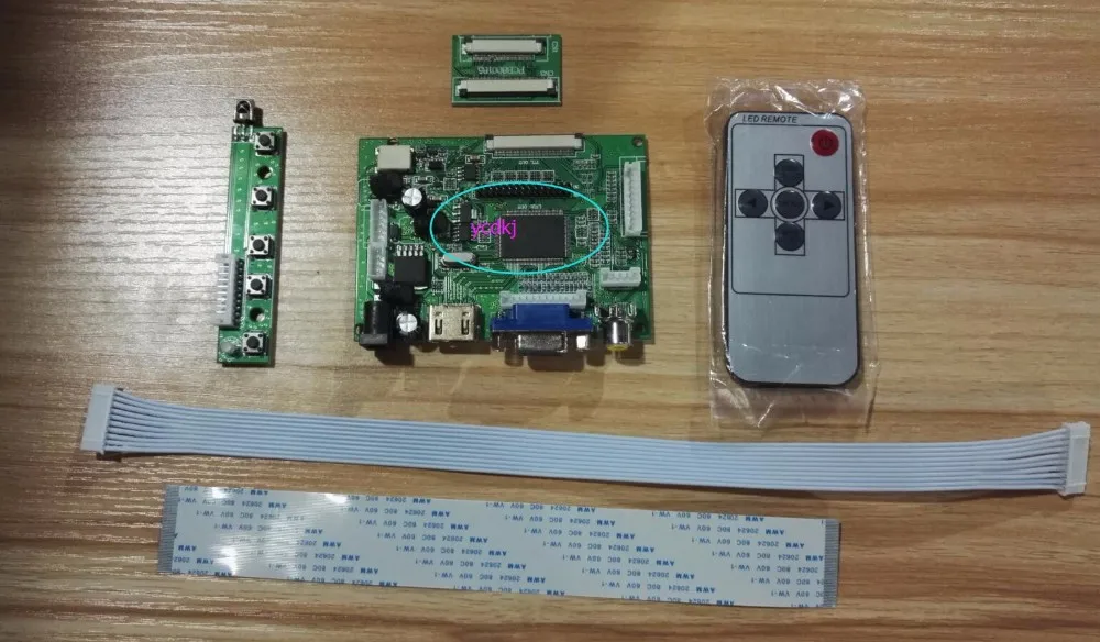 Universal VGA 2AV 50P TTL LVDS Controller Board Module Monitor Kit for Raspberry PI LCD 7INCH 50PIN 1024*600 Panel freeship | Электроника