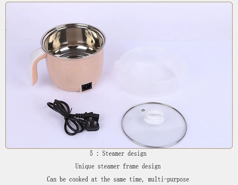 Korean18cm из нержавеющей стали электрический чайник ковш для молока 1.8L многофункциональная электрическая плита вок сковородка кухонная кастрюля для приготовления пищи