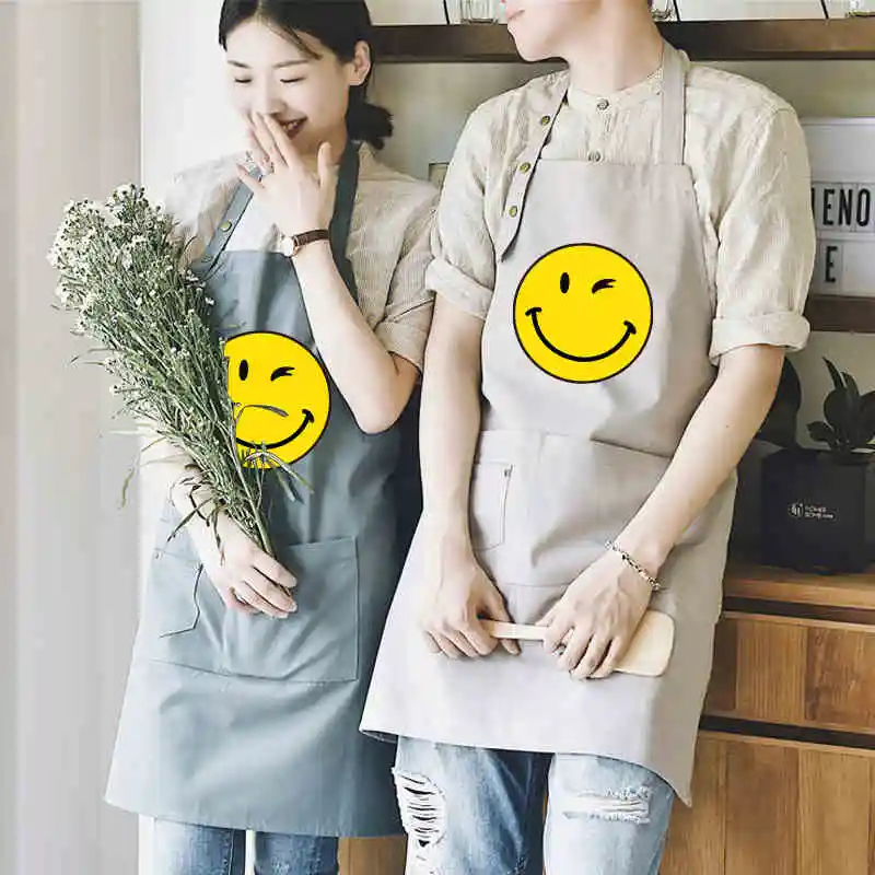 

Cotton apron tea coffee fruit shop supermarket overalls men and women waist waiter apron logo print