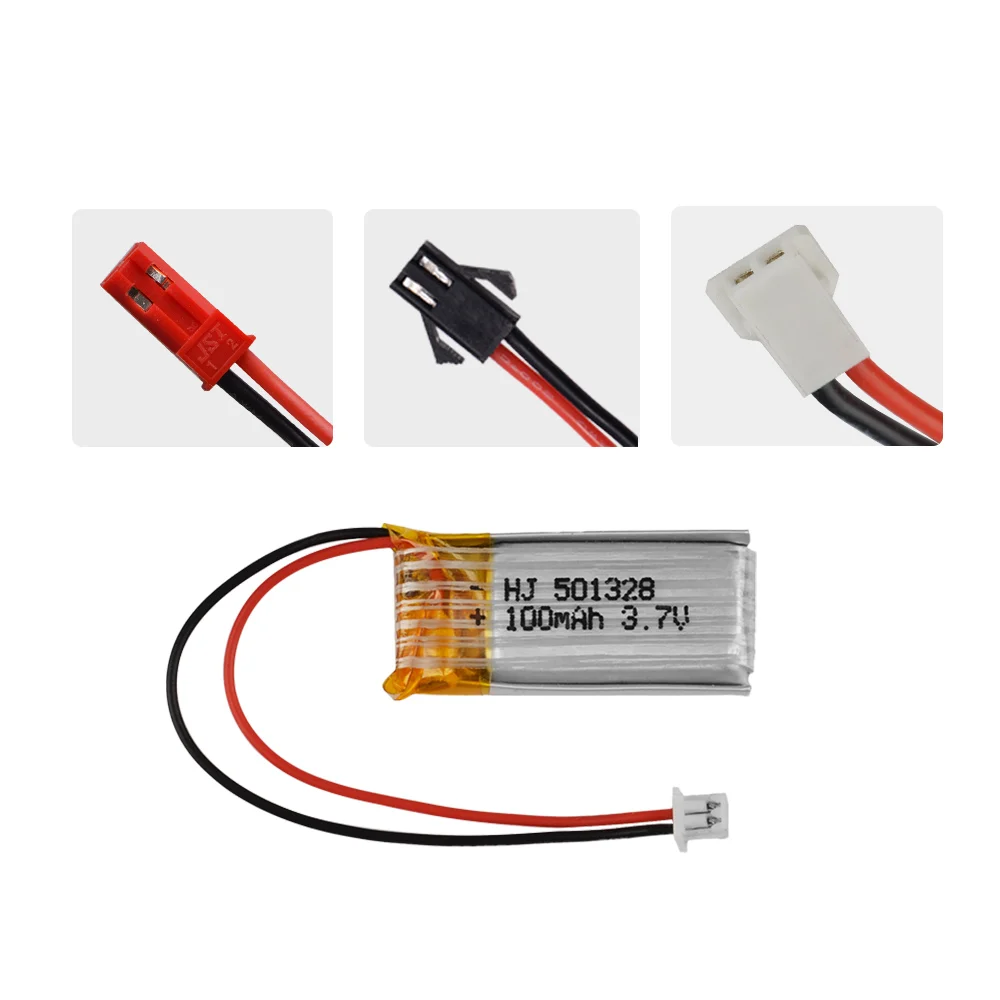 50 шт 3 7 V 100mAh RC Lipo батарея мини белая вилка для 1/28 автомобиль/RC вертолет/RC