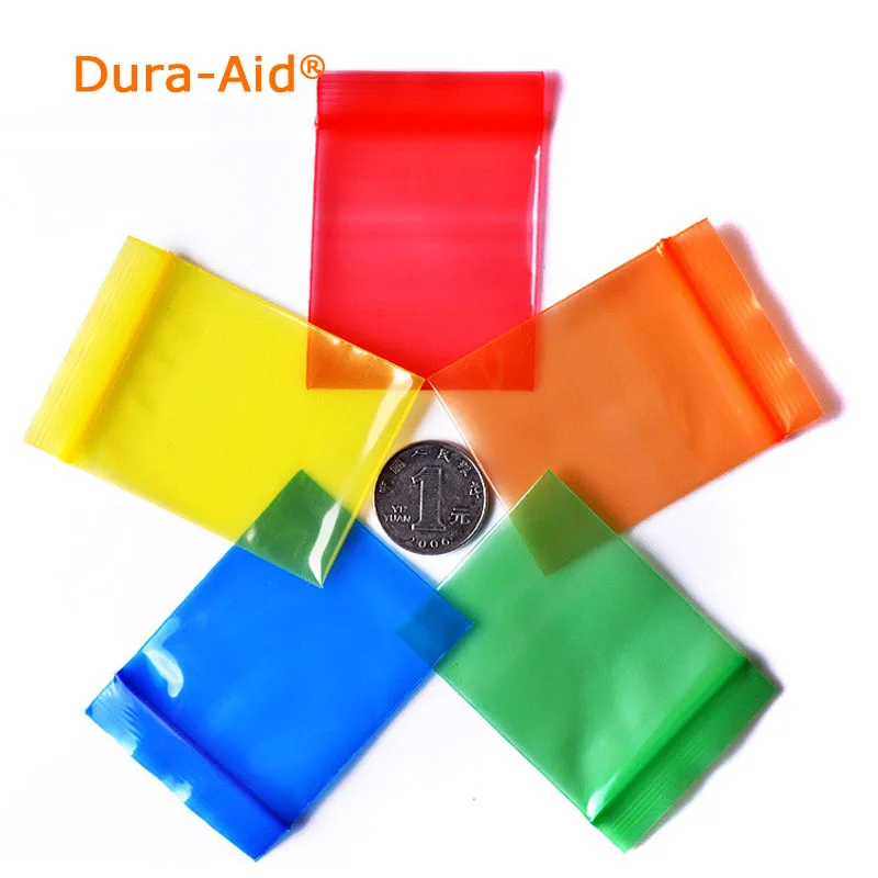 

100PCS/500PCS 5x7cm 6 color mix small size Self Sealing Zip Lock Bags Mini ziplock jewelry pouches Plastic Packaging bags