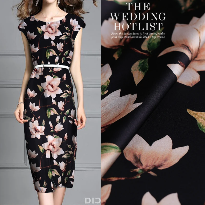 Ткань из натурального шелка эластичная сатиновая ткань для платья tissus au Meter telas