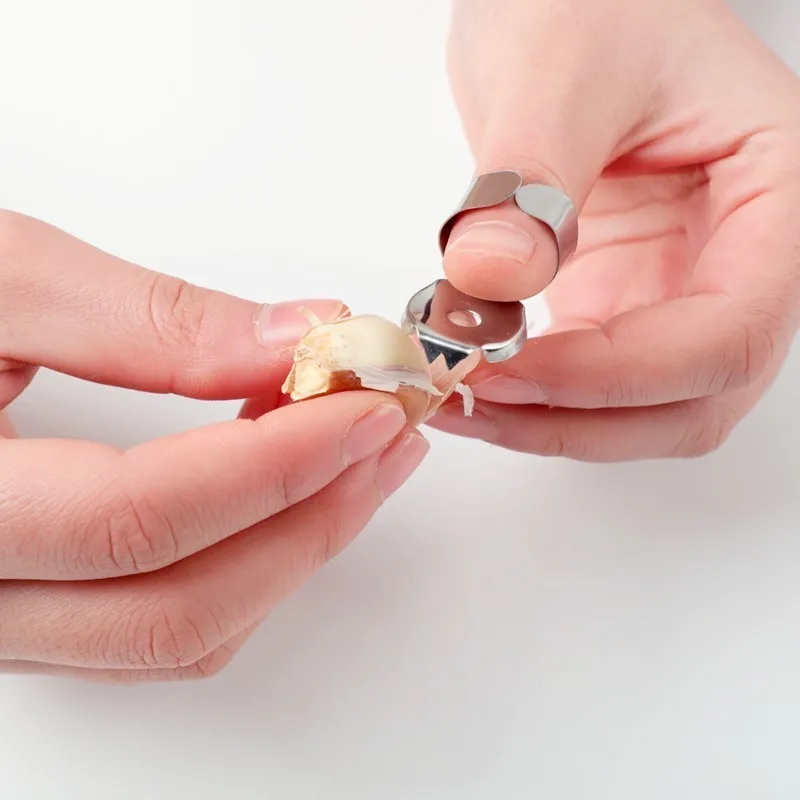 3Pcs Manual Garlic Opening Tool Stainless Steel Chestnut Peeler Ginger Finger Ring Protection Planing Kitchen | Дом и сад