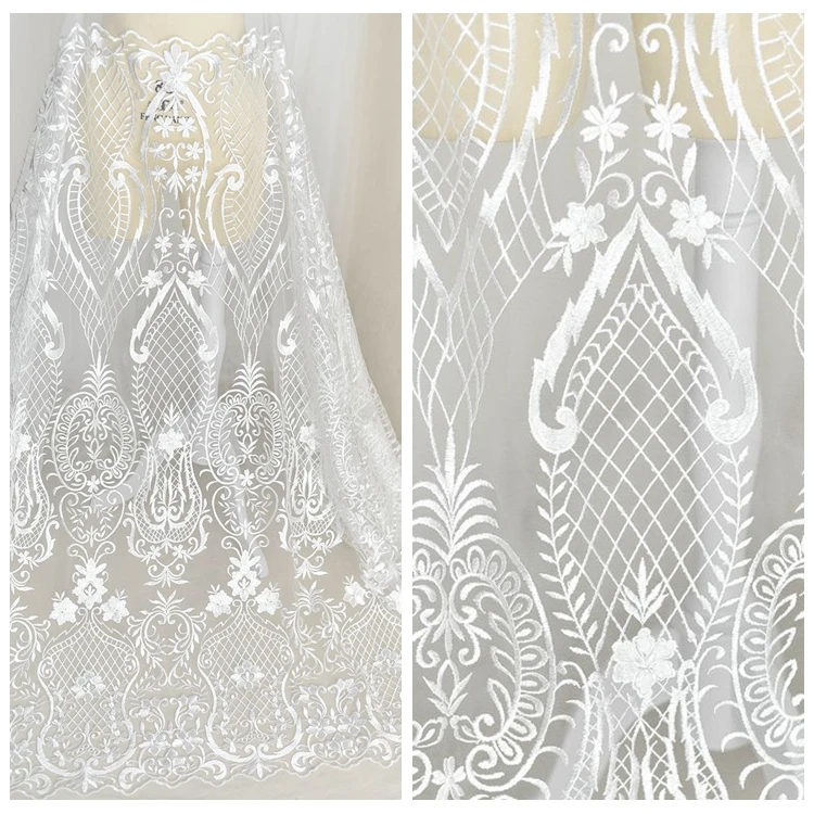 

LASUI 3 метра = 1 лот полый благородный вышивка Мягкая сетчатая кружевная ткань vogue свадебное платье вуаль ручной работы diy аксессуары X0461