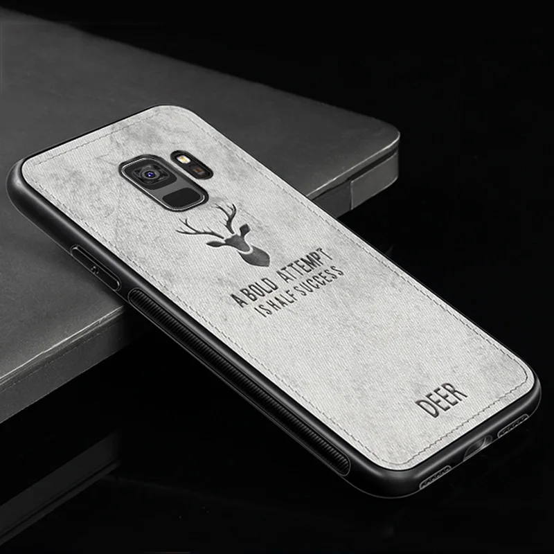 Чехол для Samsung Galaxy A8 2018 жесткая задняя крышка из потертой ткани A6 Plus чехлы
