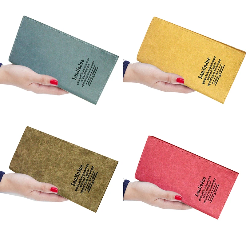 Женский Кожаный Клатч 2019 Длинный кошелек на молнии ремешке с несколькими