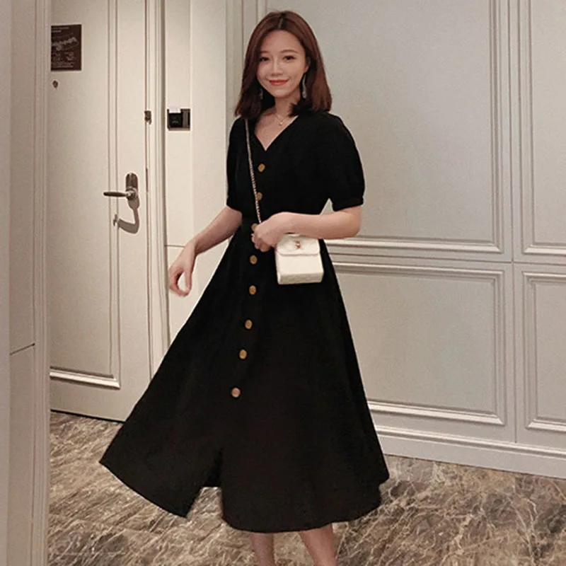 Vestidos Mujer женское летнее платье винтажное 2021 с коротким рукавом v образным вырезом