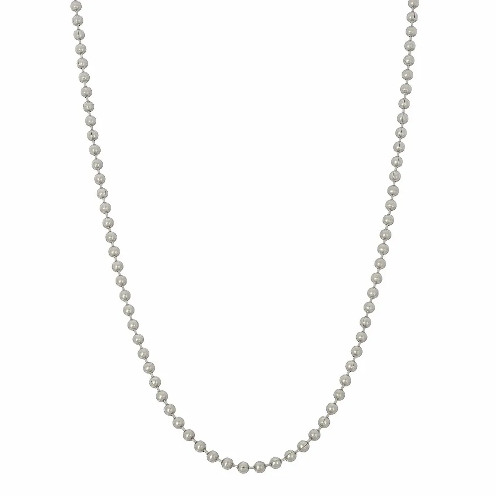 

10pcs Stainless Steel #3 Ball Chain Nickel Adjustable 24 Inch Necklaces Jewelry Findings Key Chains Making 2.4mm 1983