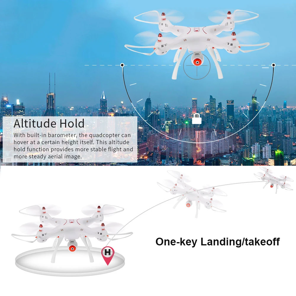 Квадрокоптер Syma X8SW Wi Fi FPV 720P HD камера 2 4G 4CH 6 осевой с барометром высота RTF|rc