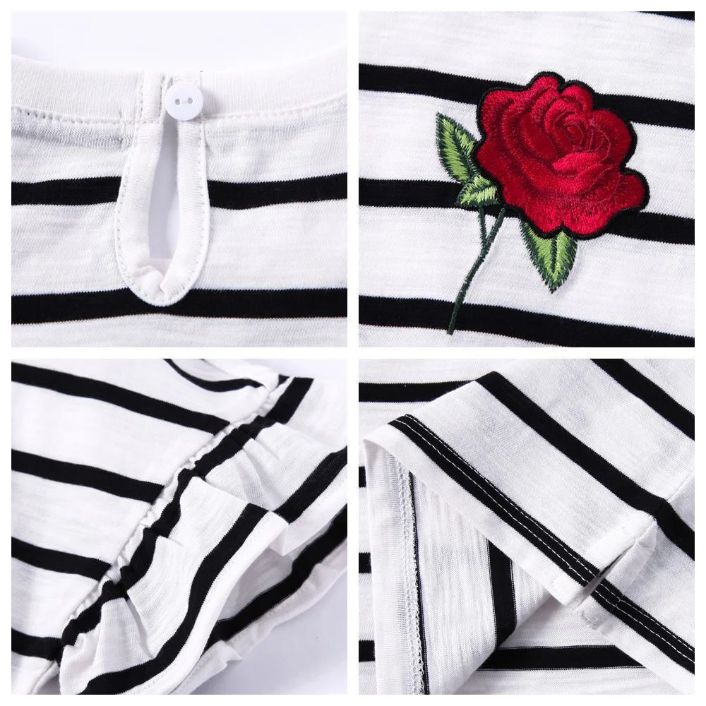 Balabala/Летняя футболка для девочек Модные топы с короткими рукавами Детская одежда