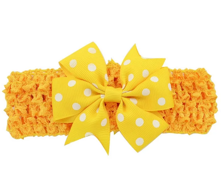 18 шт./лот Двойная съемная эластичная повязка на голову бант для маленьких девочек