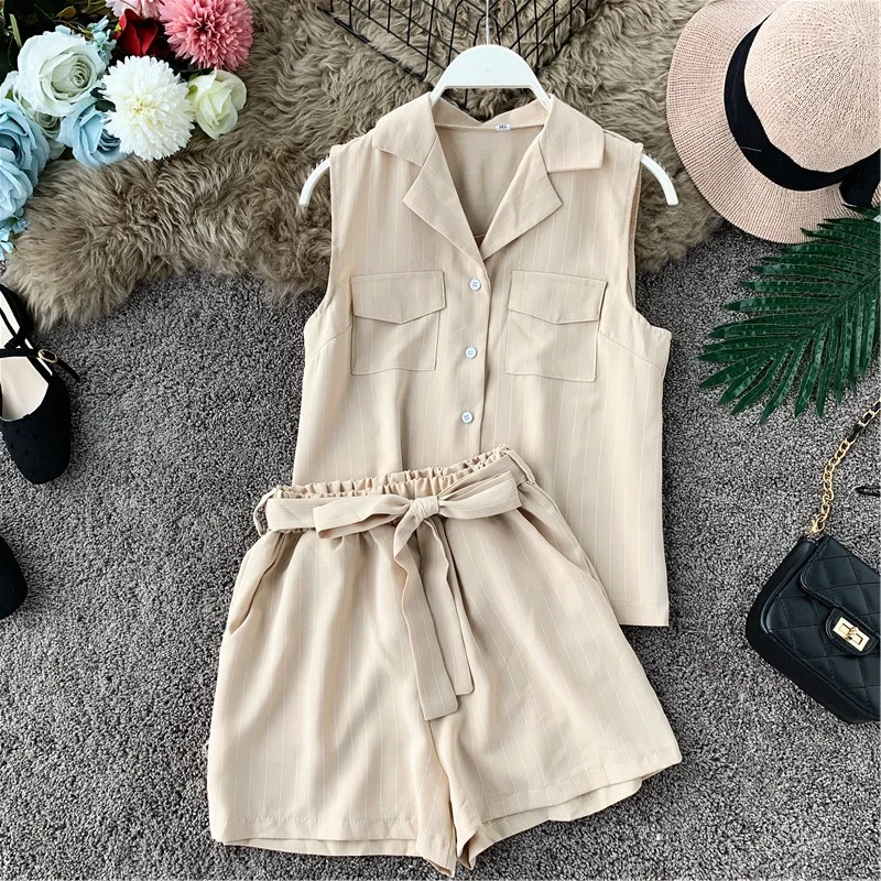 Женский костюм ALPHALMODA комплект из двух предметов топ без рукавов с отложным