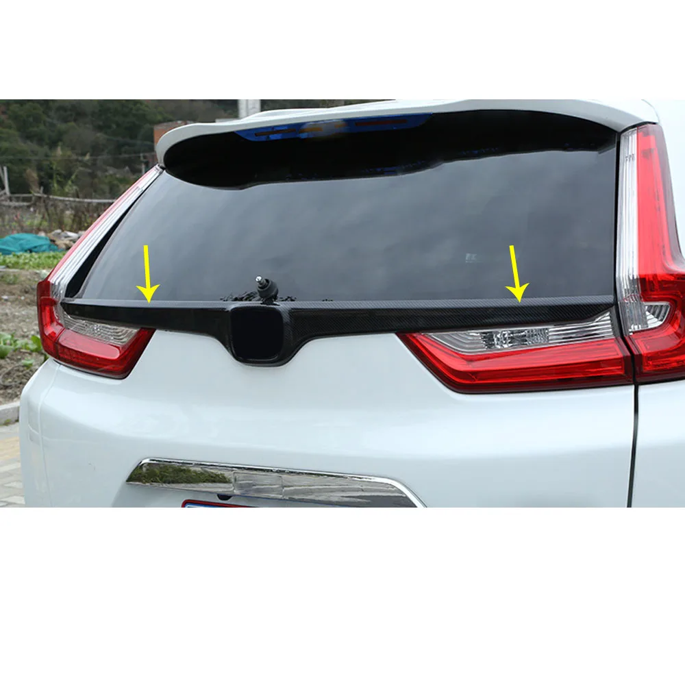Для Honda CRV CR-V Автомобиль Стайлинг Обложка углерода волокно/ABS сзади логотип дверь багажника рамки плиты отделка stick Магистральные запчасти 1 шт