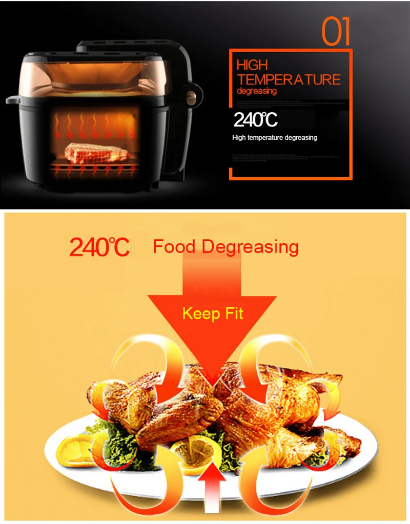 ITOP большой ёмкость 10L Air фритюрницы пицца курица картофель фри масла жарки фритюрницы Электрический аппарат для коммерческого использования фритюрницы 220 В