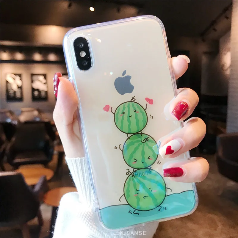 EXTREE свежие фрукты в летние прозрачные синий свет мягкий чехол для iPhone X 8/7/6 Plus