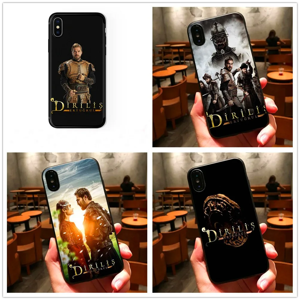 ТВ Dirilis Ertugrul Черный силиконовый чехол-накладка из мягкого ТПУ чехлы Чехол для iphone 8 7 6 6s plus X Xr Xs Xmax 5 защитный корпус