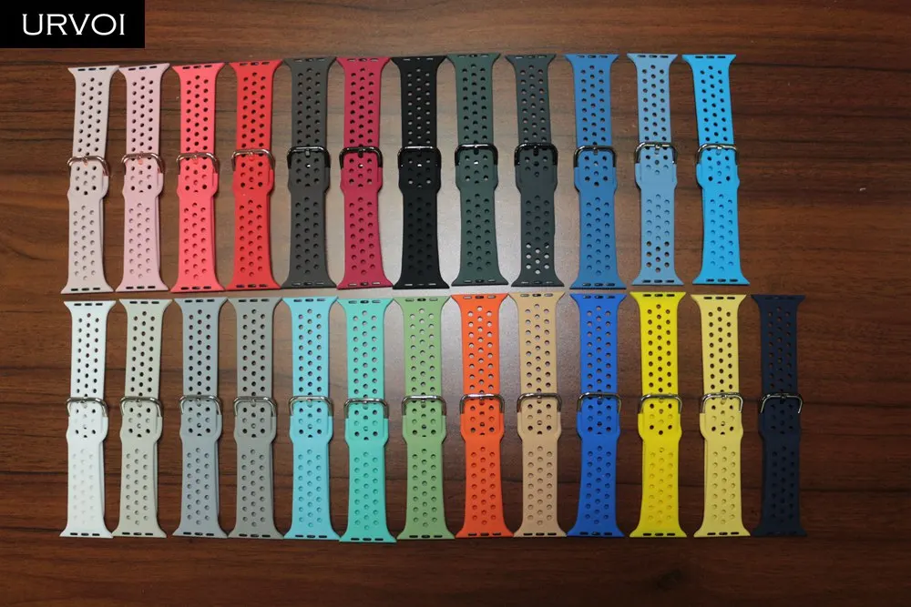 URVOI спортивный ремешок для наручных часов Apple Watch NIKE + series 5/4/3/2/1 iWatch силиконовой