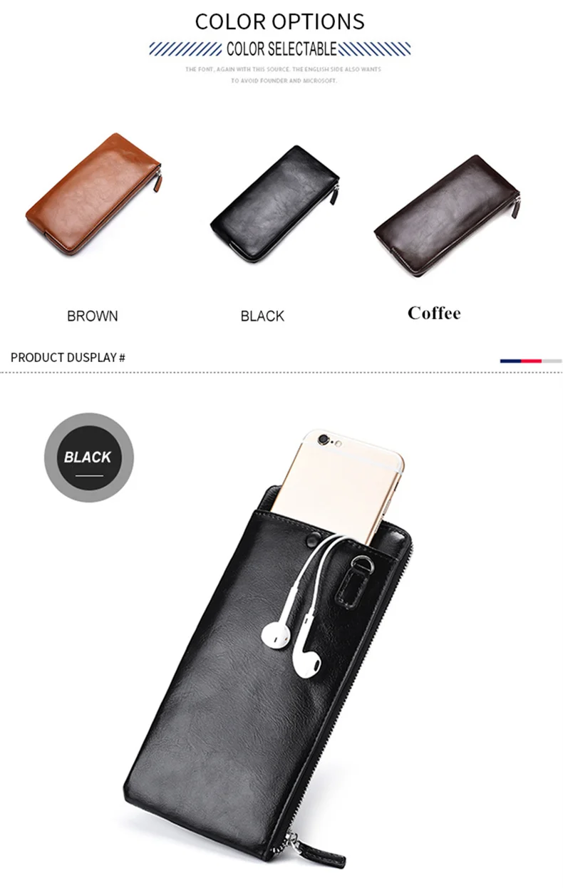 SOUTH GOOSE Men Wallet Soft PU Leather Luxury Brand Men Zipper Wallets Male Casual Long Purse Wallet Clutch Bag Women Coin Purse