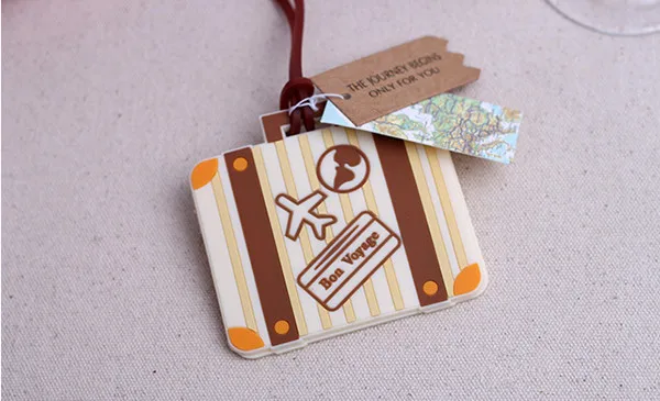 

200pcs/Lot+"Let the Journey Begin" Vintage Suitcase Luggage Tag Destination Wedding Favors&Bridal Shower Gift+FREE SHIPPING
