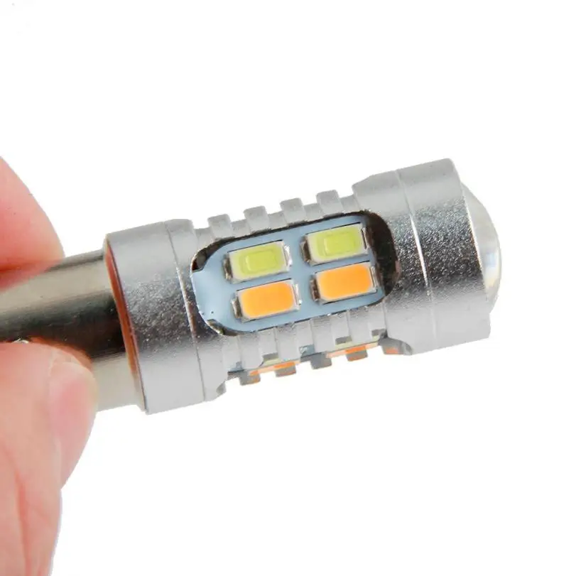 Двухцветные лампы новинка 2019 1 шт. 1157 BAY15D 5630 5730 20 SMD янтарный белый светодиодный