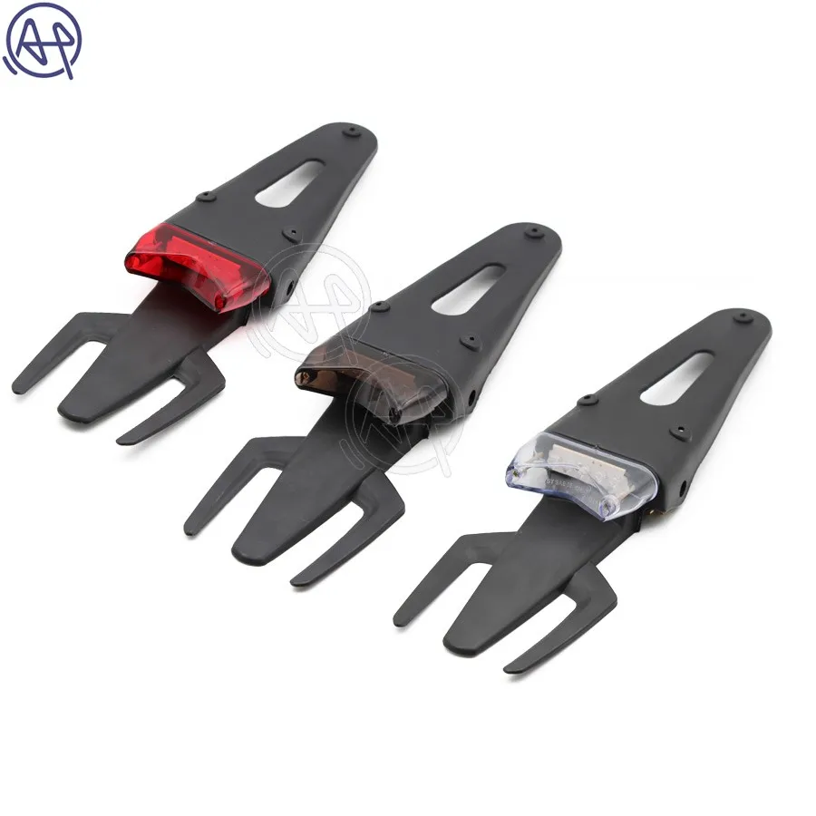 Автомобильный крест заднее крыло Черный ABS держатель номерного знака 12V LED