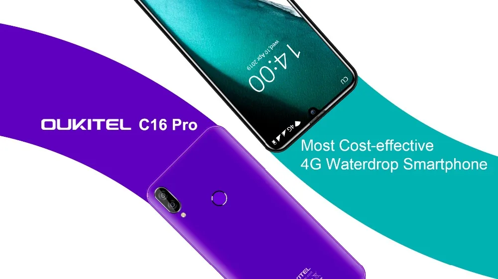 OUKITEL C16 Pro 5,7" 19:9 экран капли 3 ГБ 32 ГБ смартфон MTK6761P четырехъядерный отпечаток пальца LTE 2600 мАч Мобильный телефон для распознавания лица