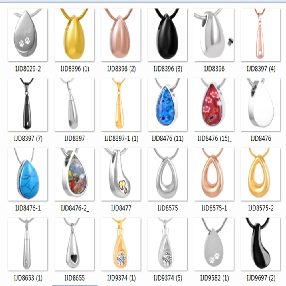 Памятный кулон Tear Drop Shape ожерелье с кремационной урной для праха Φ Подвеска из