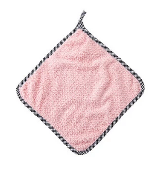 light pink Горячая домашняя кухня супервпитывающее полотенце чистая ткань раковина протирать коралловый флис полотенца для уборки бытовые инструменты для уборки - Цвет: light pink
