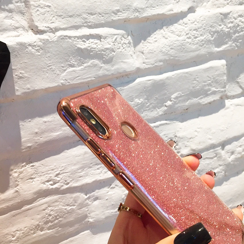 Блестящий резиновый блестящий чехол для Xiaomi Redmi Note 9 9s Pro 8 7 6 8T 9C NFC 9A 9AT 6A 7A Mi A3 A2 Lite