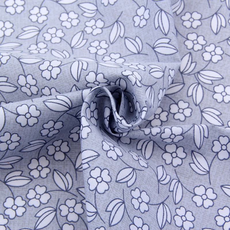 Gray flowers Patchwork Cotton Fabric Fat Quarters Sewing Tissues Textile For Doll Clothes Bags 40x50cm | Дом и сад