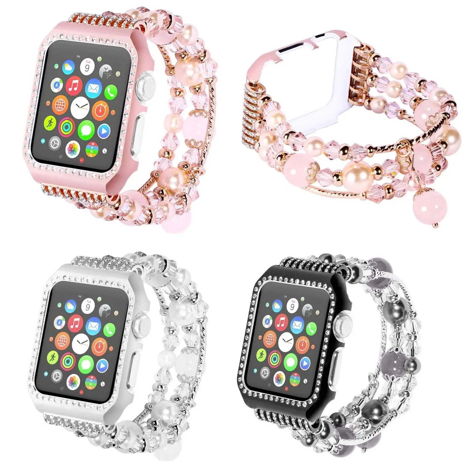 Блестящий металлический чехол для Apple Watch Series 3 2 1 iWatch Band 42 мм 38 мм|Ремешки часов| |
