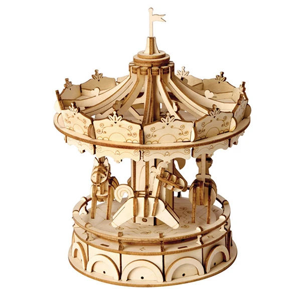 Merry-go-round Креативный DIY Колесо обозрения 3D механическая модель игра деревянная головоломка сборка игрушка Ранний Образовательный подарок для детей подростков взрослых - Цвет: Merry-go-round