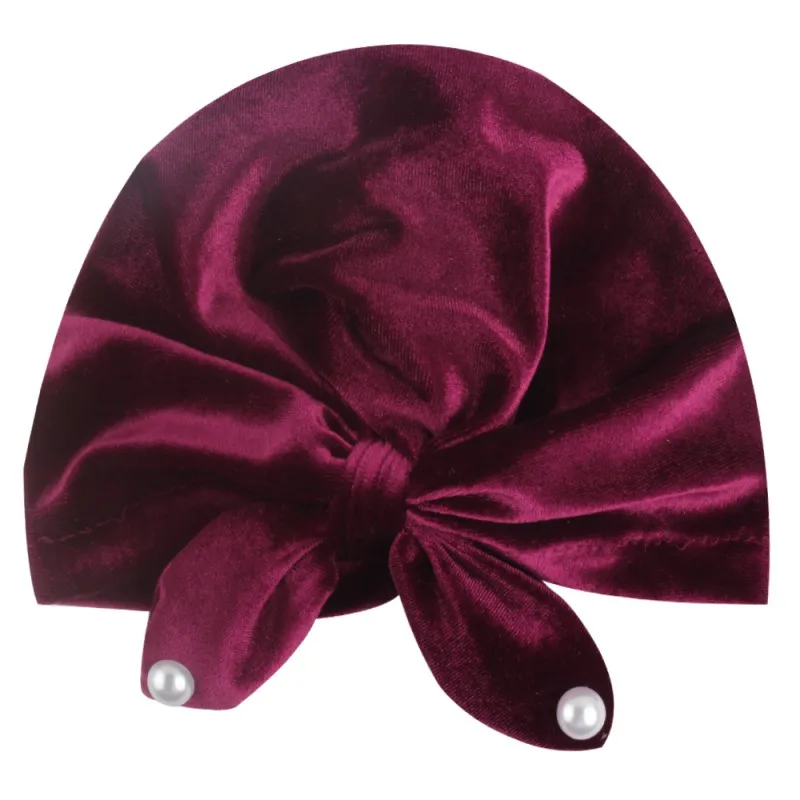 Однотонная милая детская шапка из хлопка с бантиком и для девочек летняя в