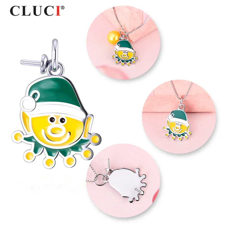CLUCI Sunshine Smile Face серебро 925 пробы подарок подвеска с жемчугом для ожерелья