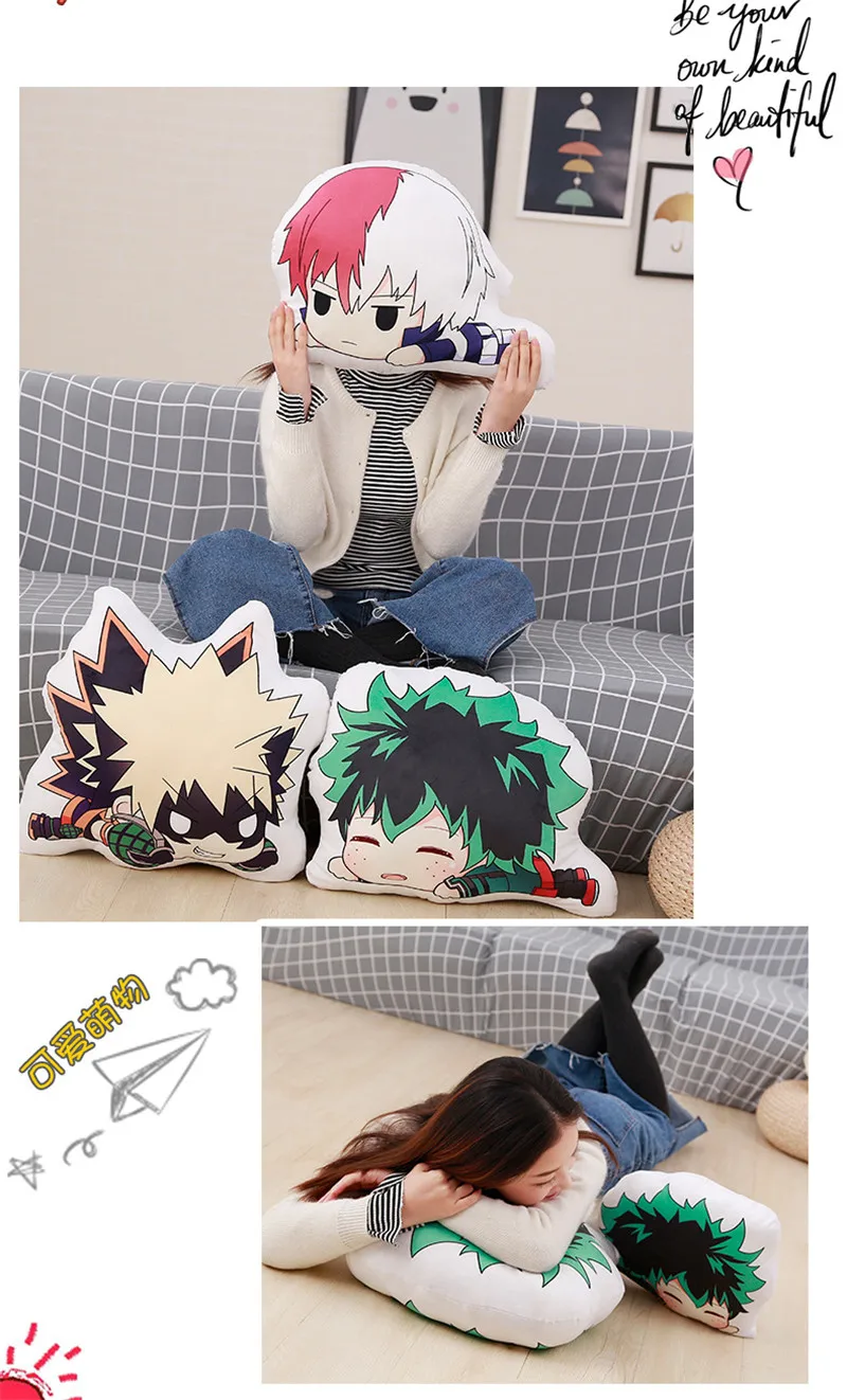 Аниме Мой герой Academy Подушка izku Midoriya Katsuki Bakugou Shouto Todoroki плюшевые подвесные игрушки мягкие куклы подарок