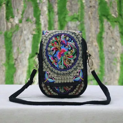 

Fashion National embroidery Women Handbag!Nice Floral Embroidered Lady Shopping Shoulder&crossbody bags Hot Double-layer Carrier