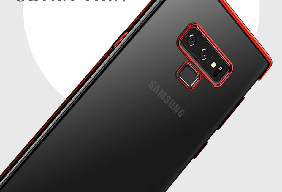 ITEUU ТПУ прозрачный гальванический чехол для телефона samsung Galaxy Note 9 Чехлы мягкая прозрачная задняя крышка роскошный