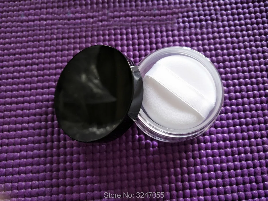 

40ML 40pcs/lot D57*H27mm Empty Elegant Clear Powder Refillable Case n Sifter, Plastic Loose Powder Jar, Professional Makeup Tool