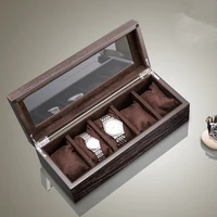new 510 slots wood watch box organizer with glass window brown watch holder watch case storage for men