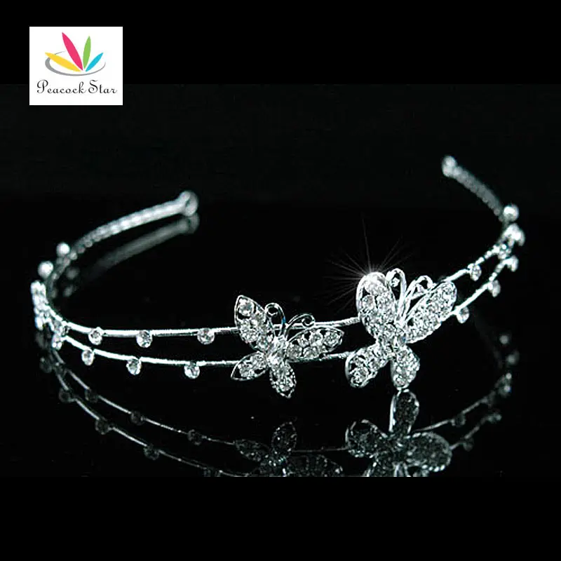 Тиара с павлином и кристаллами для свадебной вечеринки Tiara CT1318|headband tiara|bridal