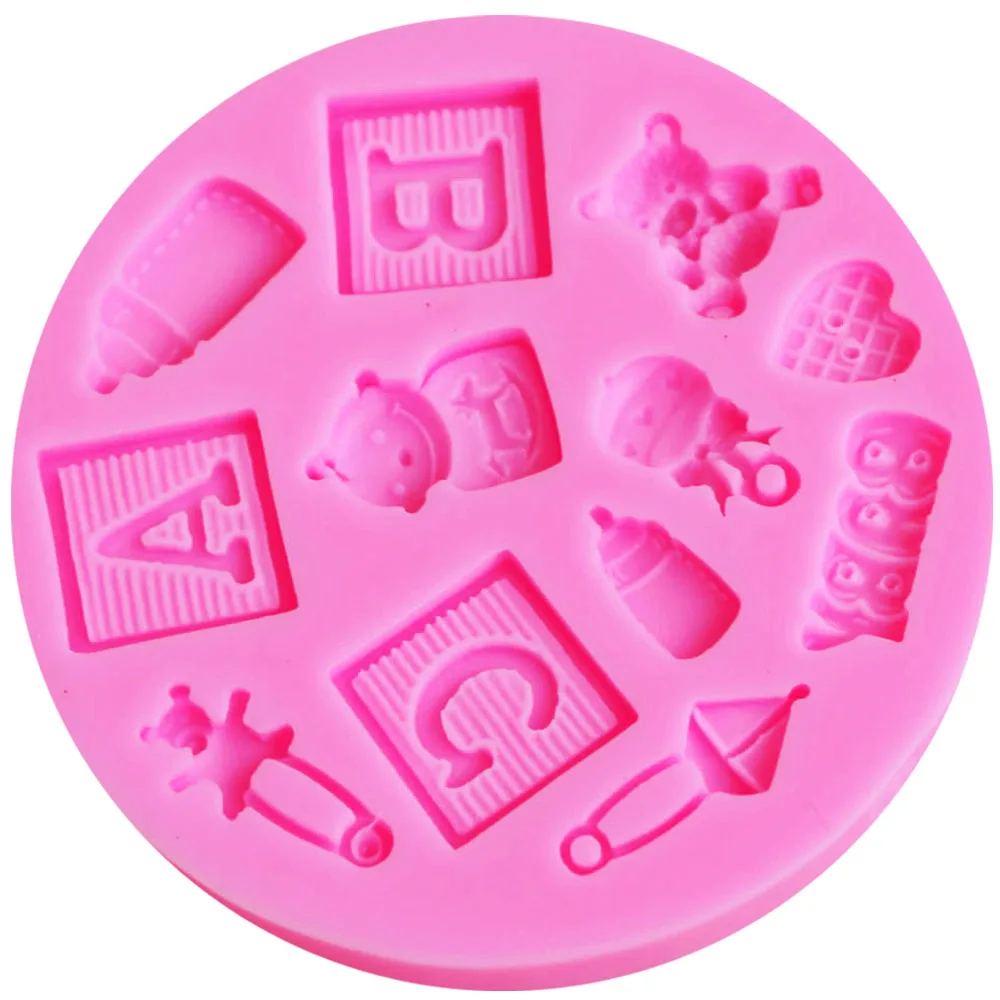 10 шт./компл. M016 ABC Baby Shower силиконовая форма бутылка Trojans Bear Fondant инструмент для