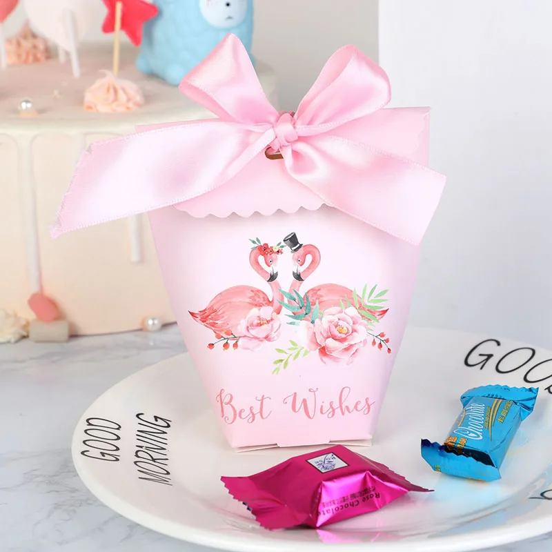 5pc Pink flamingo 5 шт. подарочная упаковочная коробка вечерние подарочные коробки для цветов Свадебные коробки для конфет торт Boite драже bonbonniere BabyShower сладкий - Цвет: 5pc Pink flamingo
