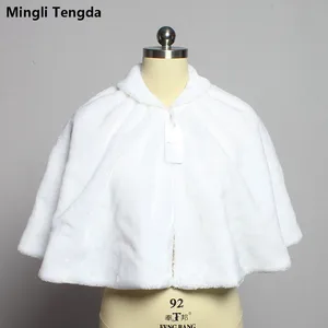 Свадебная меховая шаль Mingli Tengda, болеро цвета слоновой костибелого цвета, накидка-накидка для невесты, теплое свадебное пальто